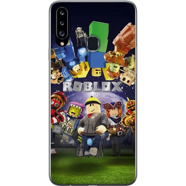 Samsung Galaxy A20s Gennemsigtig cover Roblox Verden - Gaming Eventyr for Børn og Unge