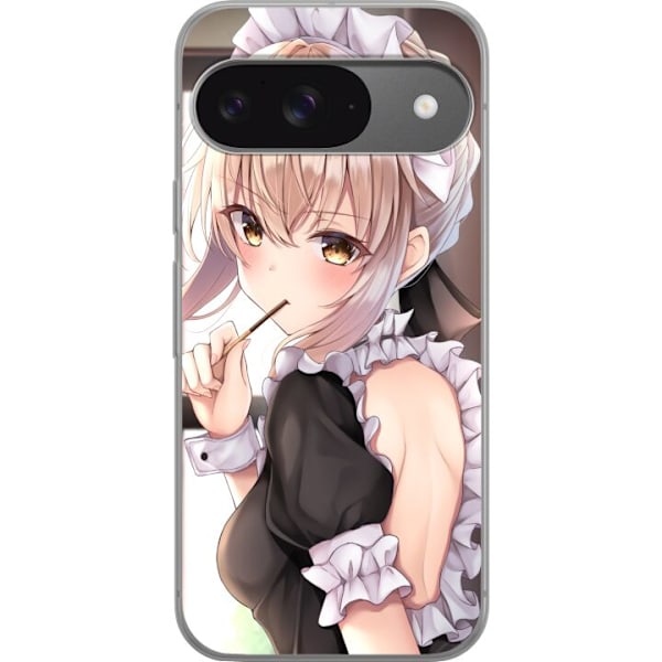 Google Pixel 9 Läpinäkyvä kuori Anime Tyttö Söpö