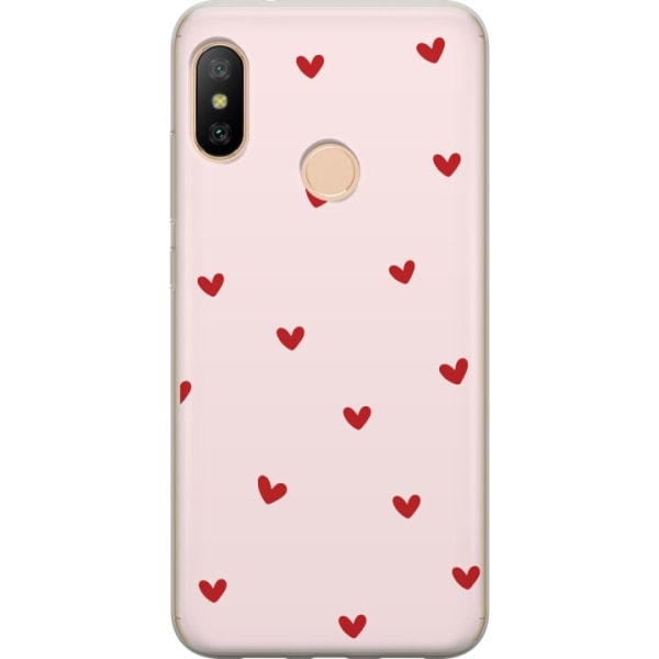 Xiaomi Redmi 6 Pro Gennemsigtig cover Hjerter