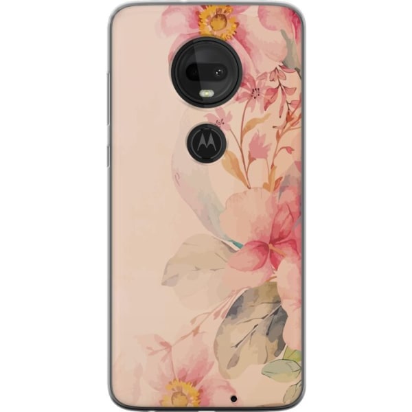 Motorola Moto G7 Gennemsigtig cover Farverige Blomster