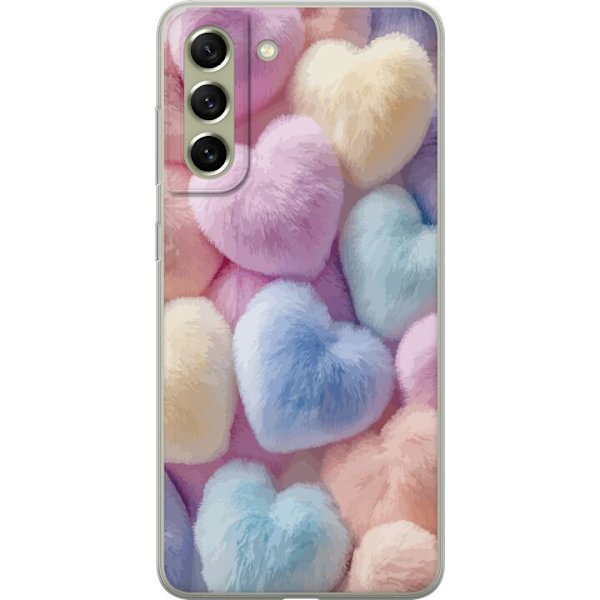 Samsung Galaxy S21 FE 5G Genomskinligt Skal Hjärtan Kärlek Grafisk Design Romantiskt Motiv Populärt Symbol Grafiskt Mönster Dekoration