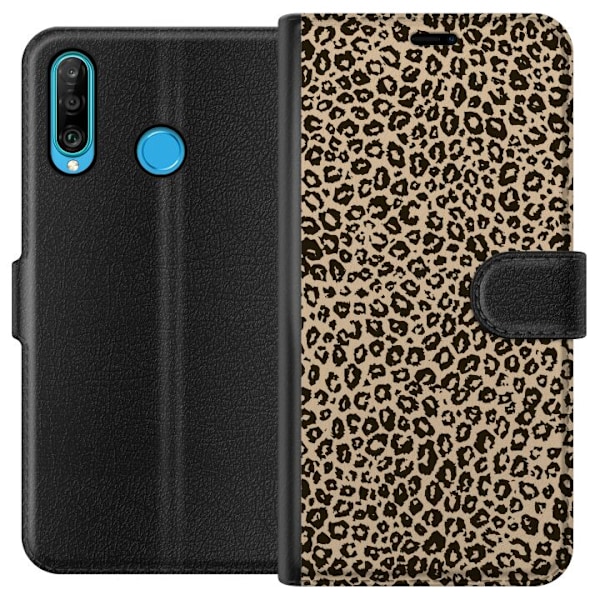 Huawei P30 lite Tegnebogsetui Leopard Mønster