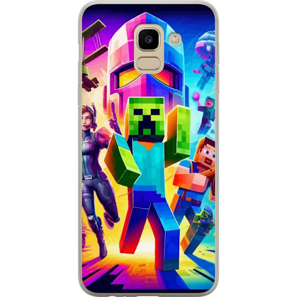 Samsung Galaxy J6 Gjennomsiktig deksel Fortnite vs Minecraft