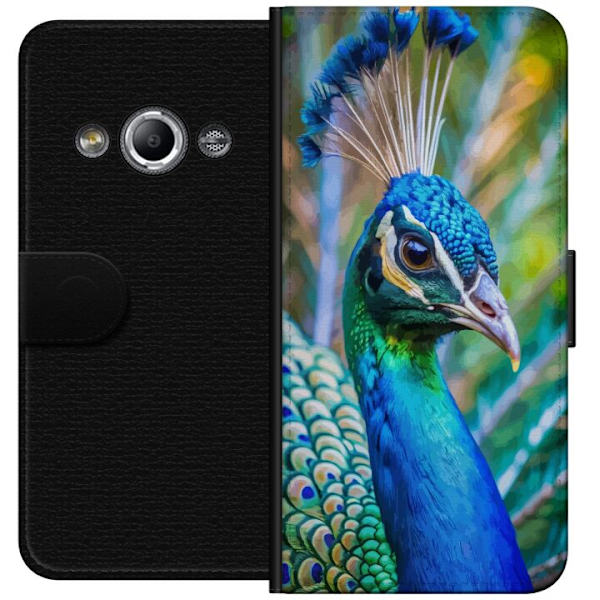 Samsung Galaxy Xcover 3 Tegnebogsetui Påfugle Fjer Farverig Design Fuglemotiv Eksotisk Grafisk Motiv Natur Luksuriøs Dekoration