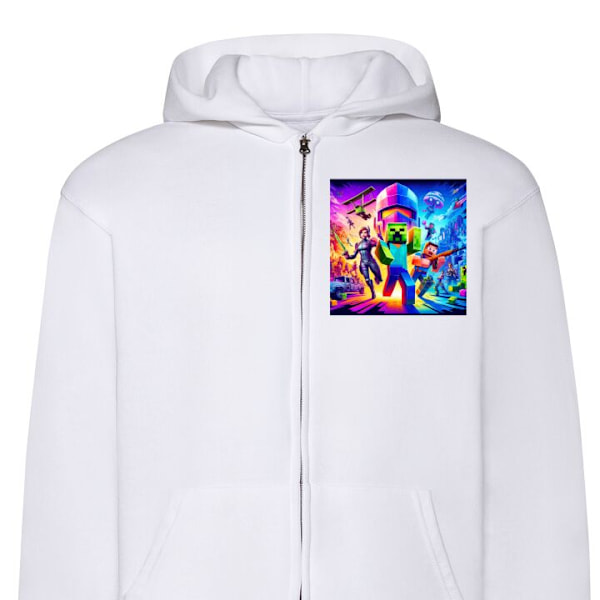 Zip-Hoodie | Hættetrøje med Lynlås til Voksne Fortnite vs M hvid XL