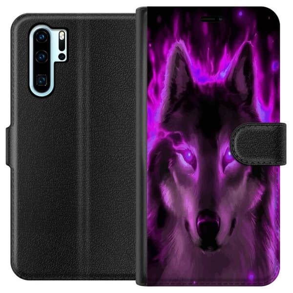 Kompatibelt Lommeboketui til Huawei P30 Pro Ulven