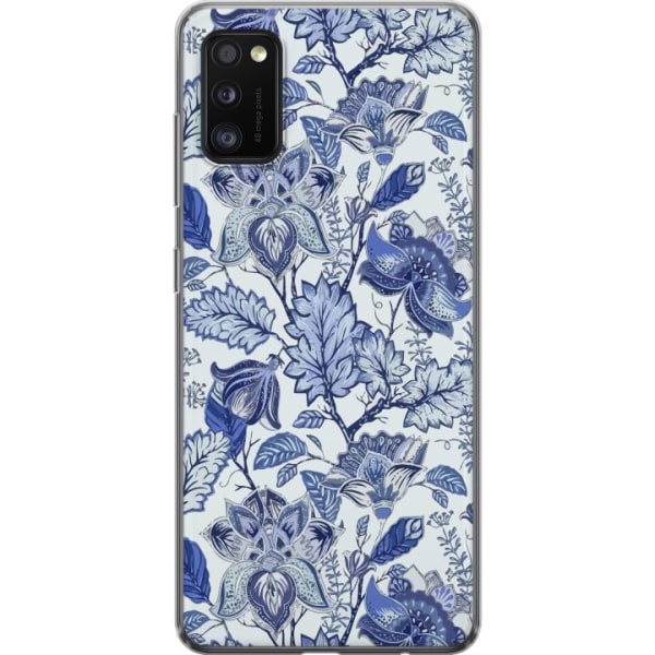 Samsung Galaxy A41 Genomskinligt Skal Blommor Blå...