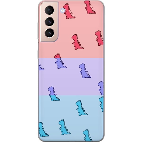 Samsung Galaxy S21 Läpinäkyvä kuori Dino
