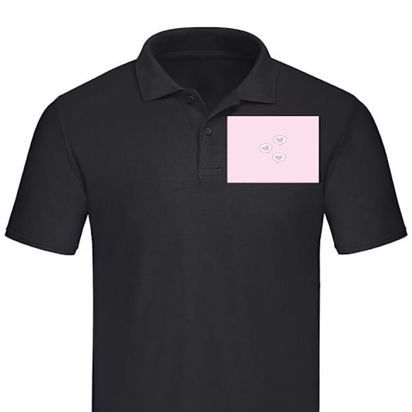 Poloshirt til Voksen | Elegant Poloshirt Hjerter i bobler Sort Lille