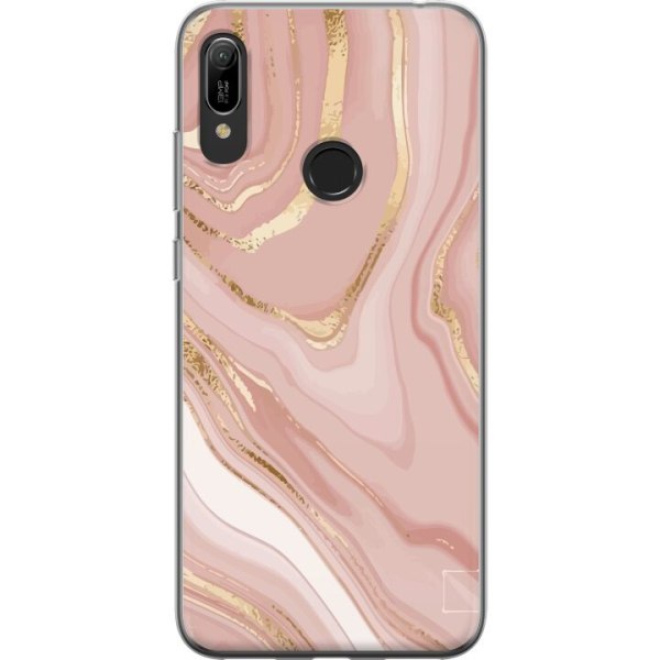 Huawei Y6 (2019) Läpinäkyvä kuori Marmori Vaaleanpunainen