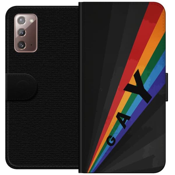 Kompatibelt Lommeboketui til Samsung Galaxy Note20 Gay regnbåge svart