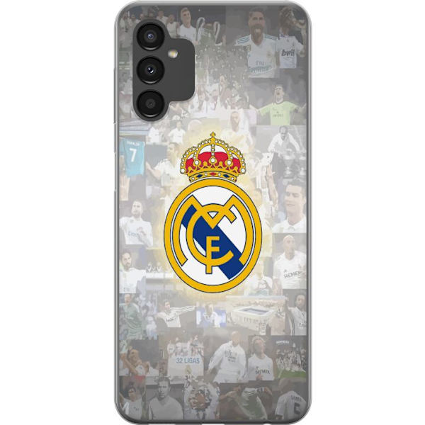 Samsung Galaxy A04s Läpinäkyvä kuori Real Madrid -emblem Jalkapallokerho Tunnuksella Valkoinen Kulta Design Mestarien Liiga Mestari La Liga Fanit I