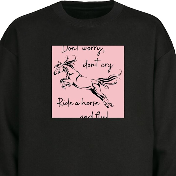 Sweatshirt for Voksen | Klassisk Collegegenser Dont Worry svart M