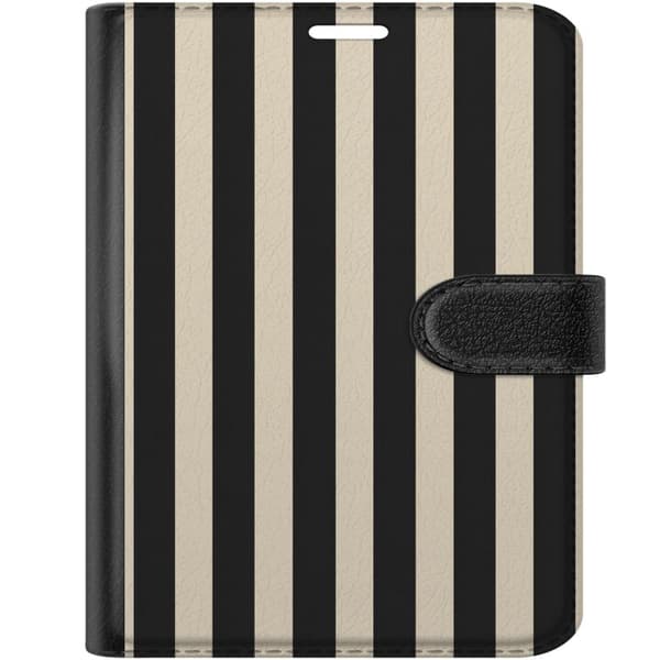 Kompatibel Tegnebogsetui til Apple iPhone Duo Sortbeige striber sort