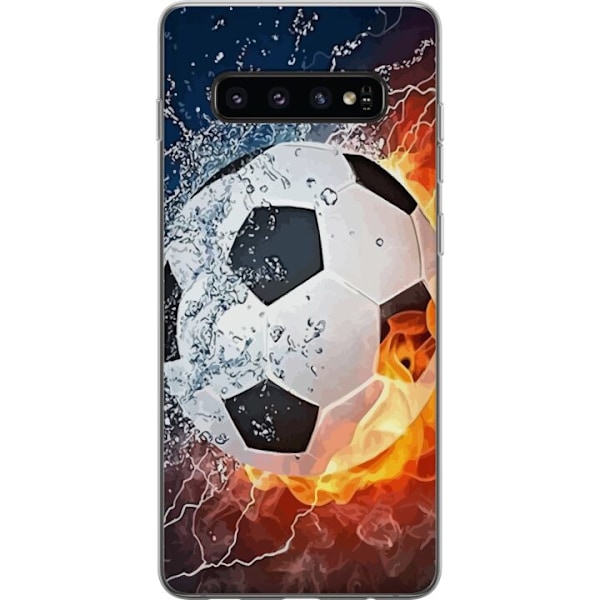 Samsung Galaxy S10 Genomskinligt Skal Fotboll Eld