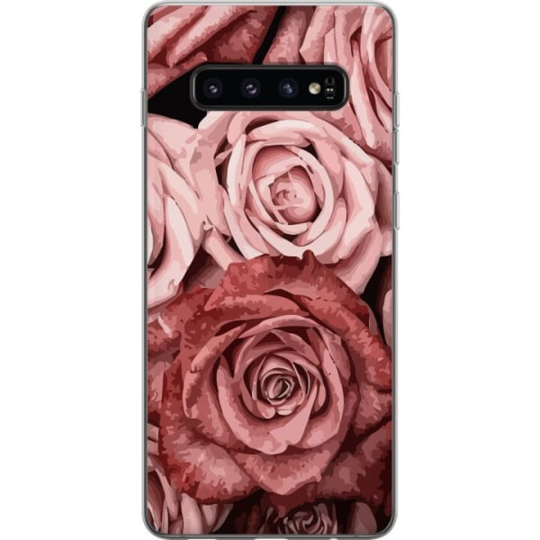 Samsung Galaxy S10 Läpinäkyvä kuori Ruusut
