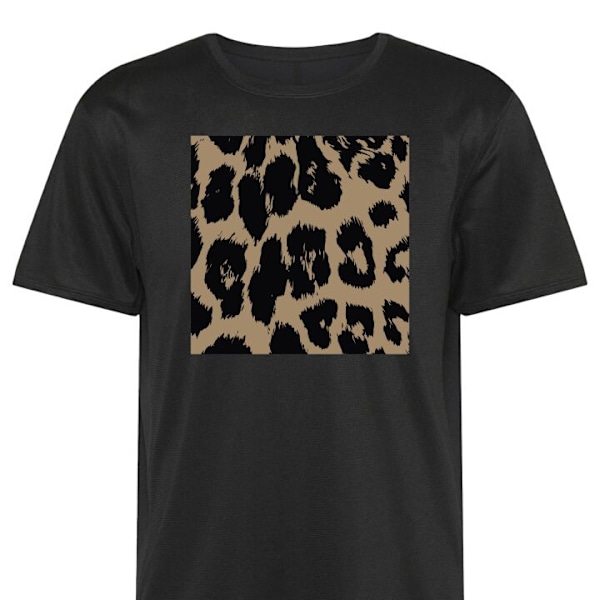 Trenings T-skjorte | Sport T-skjorte for Voksen Leopard svart Medium