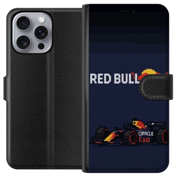 Kompatibel Tegnebogsetui til Apple iPhone 16 Pro Max Pixelracer i retrostil sort
