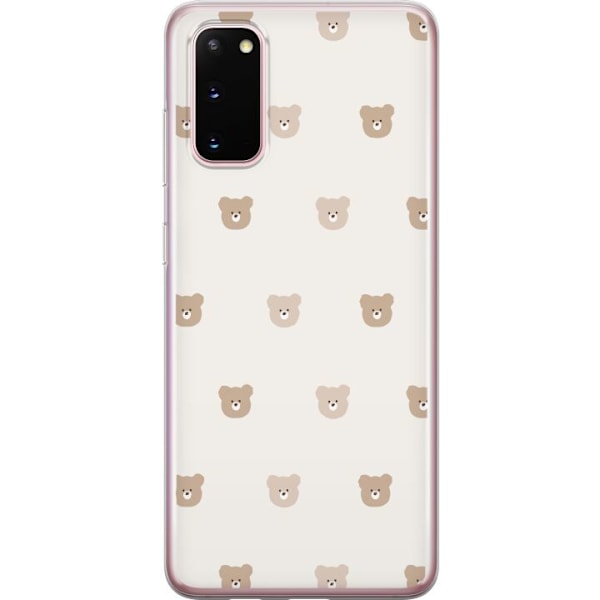 Samsung Galaxy S20 Läpinäkyvä kuori Teddy-tausta - söpöt teddykarhut pehmeällä taustalla