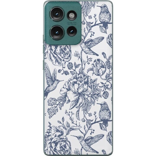 Motorola Edge 50 Läpinäkyvä kuori Kukat & Linnut - Romantti