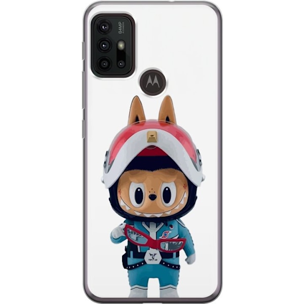 Motorola Moto G30 Läpinäkyvä kuori How2work Labubu hirviöt x Ultraman Blue -hahmo