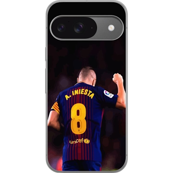 Google Pixel 9 Gennemsigtig cover Andrés Iniesta (FC Barcelon