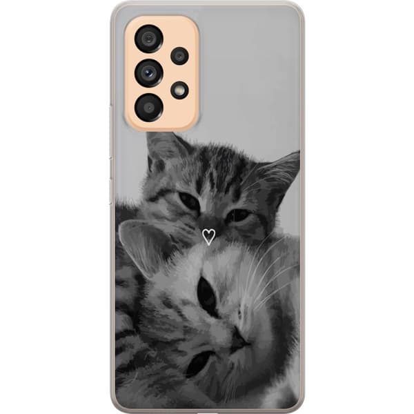 Kompatibelt Mobildeksel til Samsung Galaxy A53 5G Katt Hjerte