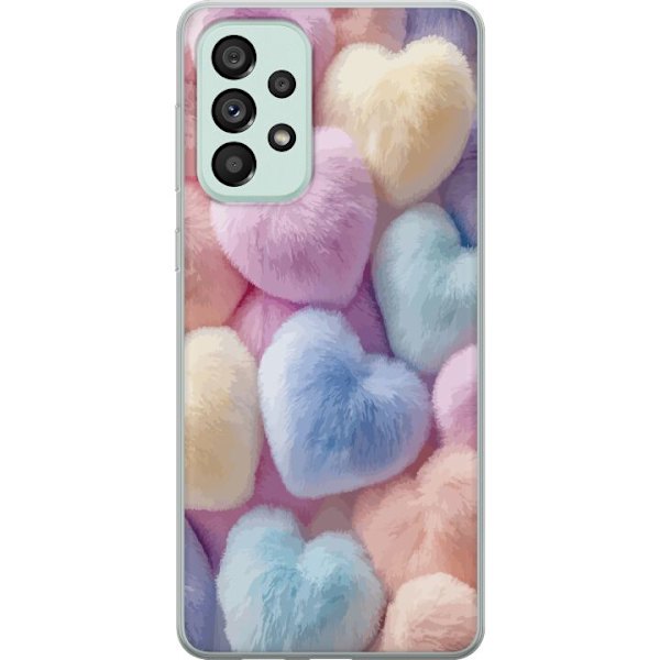 Samsung Galaxy A73 5G Genomskinligt Skal Hjärtan Kärlek Grafisk Design Romantiskt Motiv Populärt Symbol Grafiskt Mönster Dekoration