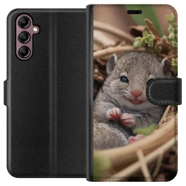 Samsung Galaxy A14 5G Tegnebogsetui Rotte Smilende Dyremotiv By Motiv Urban Grafisk Design Populært Sjovt Motiv Kunstart Stil
