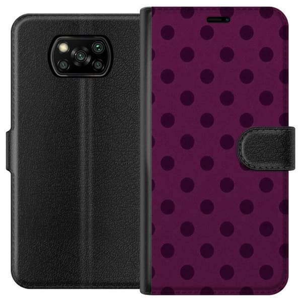 Kompatibelt Plånboksfodral till Xiaomi Poco X3 NFC Plum Pop Dots lila