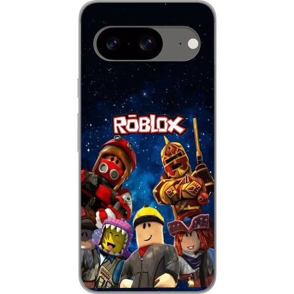 Kompatibelt Mobildeksel til Google Pixel 8 Roblox romfigurer spillkarakterer stjernehimmel gaming blå