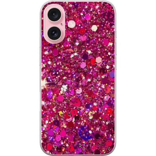 Apple iPhone 16 Gjennomsiktig deksel Glitter