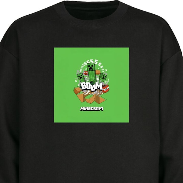 Sweatshirt for Barn | Myk og Klassisk Collegegenser Minecraft Boom svart one size
