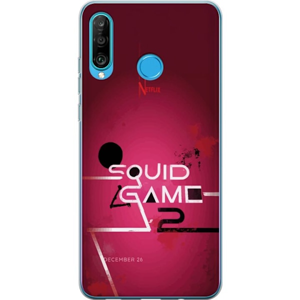 Huawei P30 lite Gennemsigtig cover Squid Game 2 - Rød