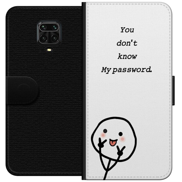 Xiaomi Redmi Note 9S Plånboksfodral You Don’t Know My Password – edgy textmotiv med attityd