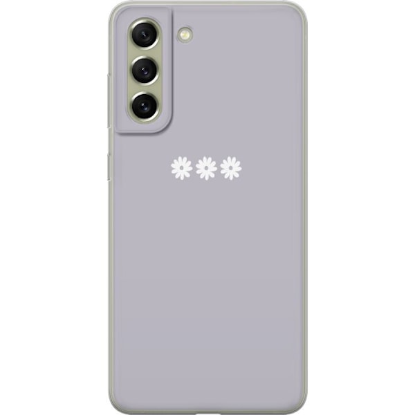 Samsung Galaxy S21 FE 5G Läpinäkyvä kuori Lila Blomminimalismi - tyylikäs kukkakuva lila taustalla