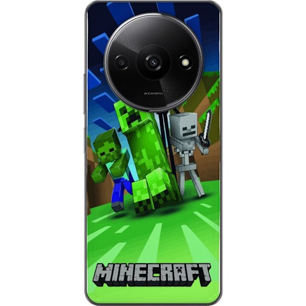 Xiaomi Redmi A3 Läpinäkyvä kuori Minecraft Creeper mobilskal i klassisk grön pixelstil