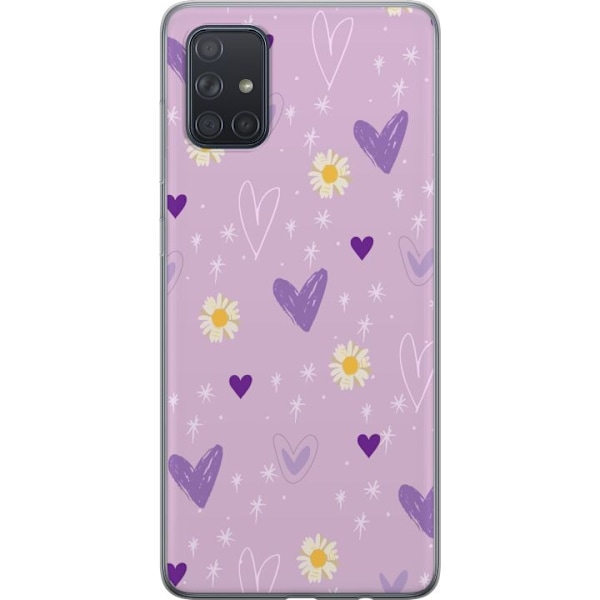 Samsung Galaxy A71 Gennemsigtig cover Blomster