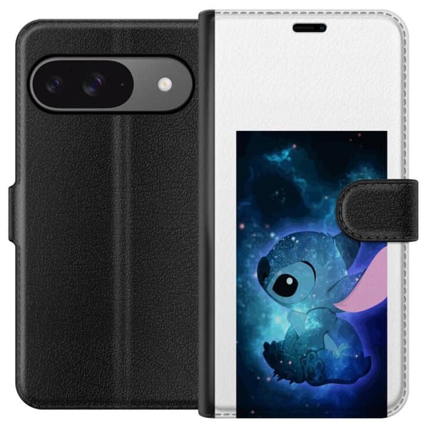 Kompatibelt Lommeboketui til Google Pixel 9 Pro Galaxyinspirert Stitch med stjernehimmel og romtema blå
