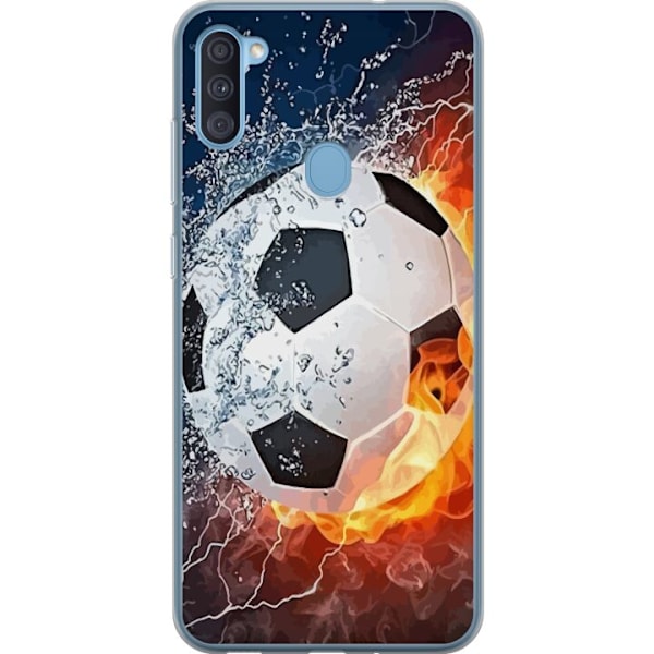 Samsung Galaxy A11 Gennemsigtig cover Fodbold Ild