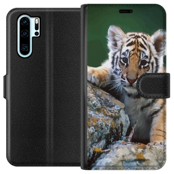 Kompatibelt Lommeboketui til Huawei P30 Pro Tiger