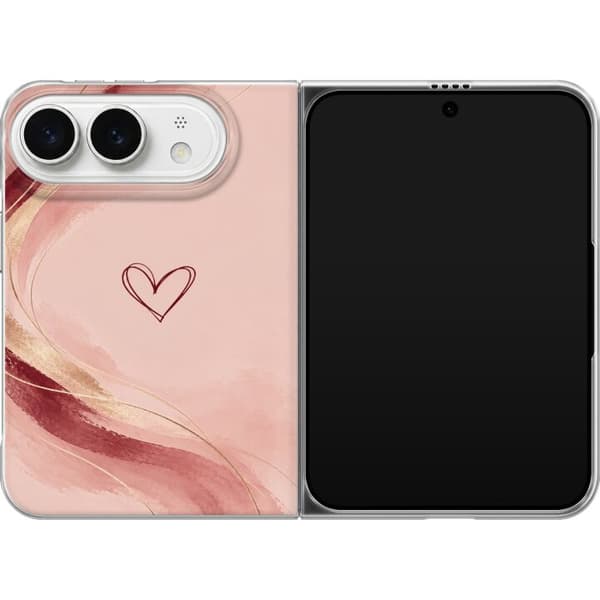 Kompatibelt Mobildeksel til Apple iPhone Duo Rosenhjärta rosa