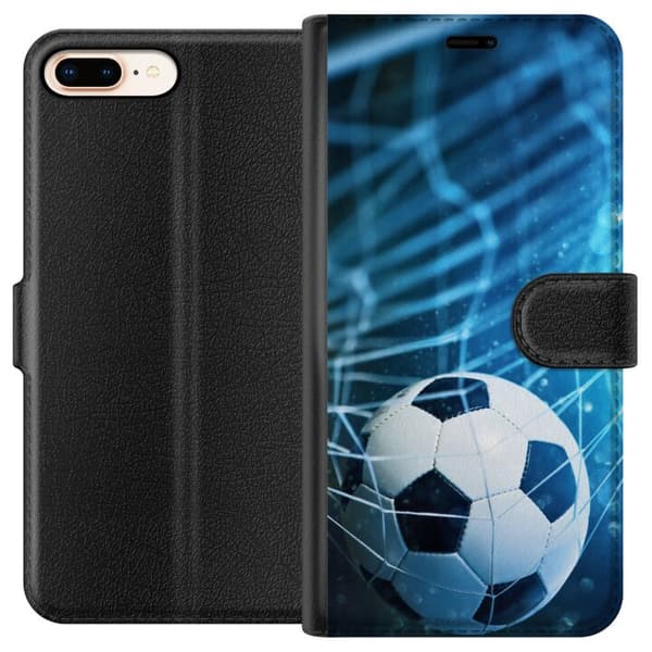 Kompatibel Tegnebogsetui til Apple iPhone 8 Plus Fodbold