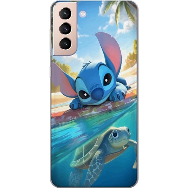 Samsung Galaxy S21 Läpinäkyvä kuori Stitch kilpikonnalla -