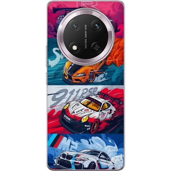 Honor Magic7 Lite Läpinäkyvä kuori Nopeat Autot - Piirretty Kuvio Toiminnalla