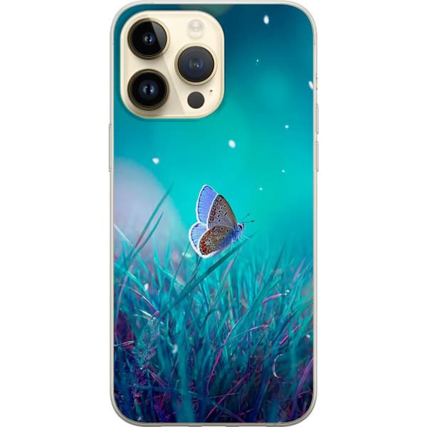 Kompatibel Mobilcover til Apple iPhone 15 Pro Max Blå sommerfugl