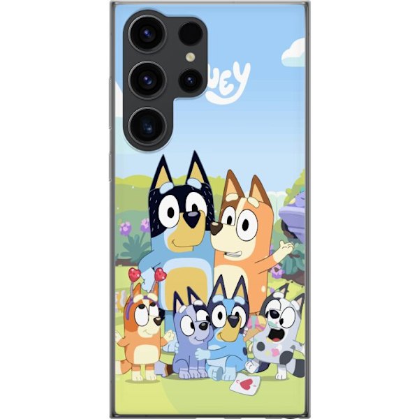 Samsung Galaxy S24 Ultra Läpinäkyvä kuori Bluey puhelinkotelo koko perheen kanssa värikkäässä suunnittelussa