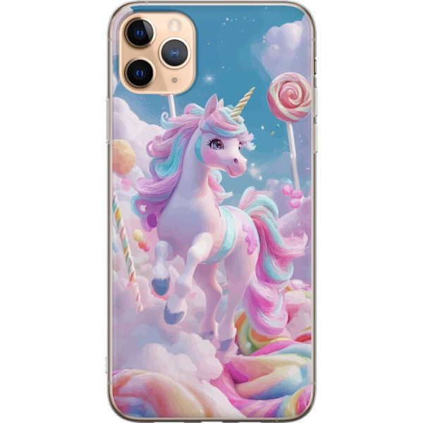 Apple iPhone 11 Pro Max Genomskinligt Skal Enhörning Candy Pastell Kawaii Motiv Söt Populär Färg Grafiskt Trend Barn Motiv Fantasy Art