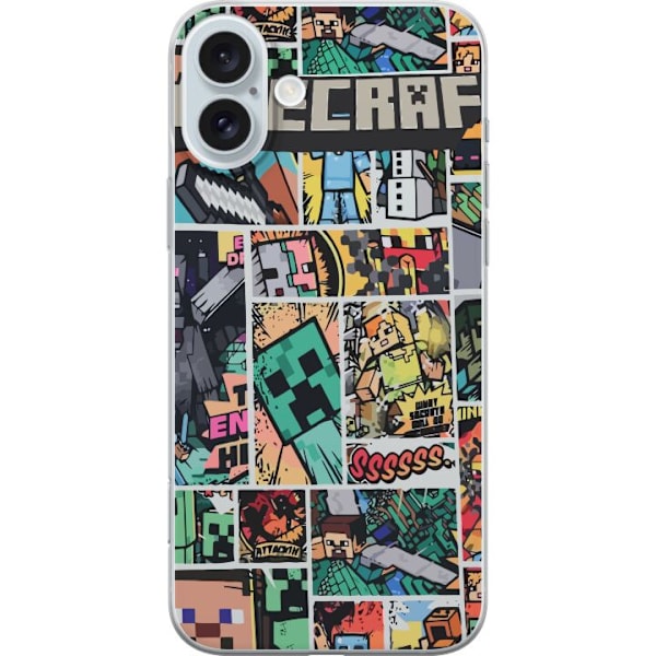 Apple iPhone 16 Plus Läpinäkyvä kuori Minecraft Taide
