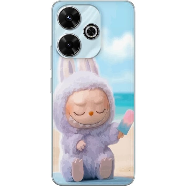 Xiaomi Redmi 13 Genomskinligt Skal Labubu Pink Mood – Rosa monsterdesign